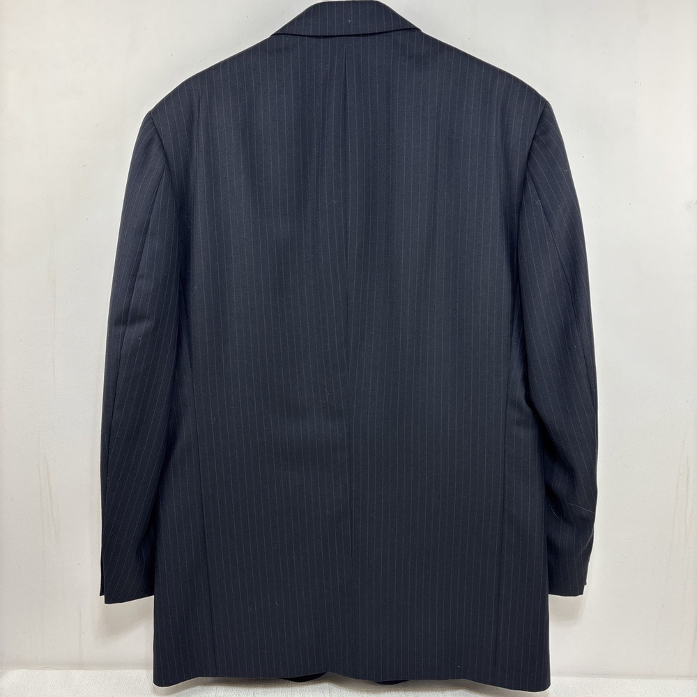 Oscar De La Renta Cashmere Wool Blend Navy‎ Pinstripe Blazer Suit Jacket 42L EUC - Picture 5 of 13